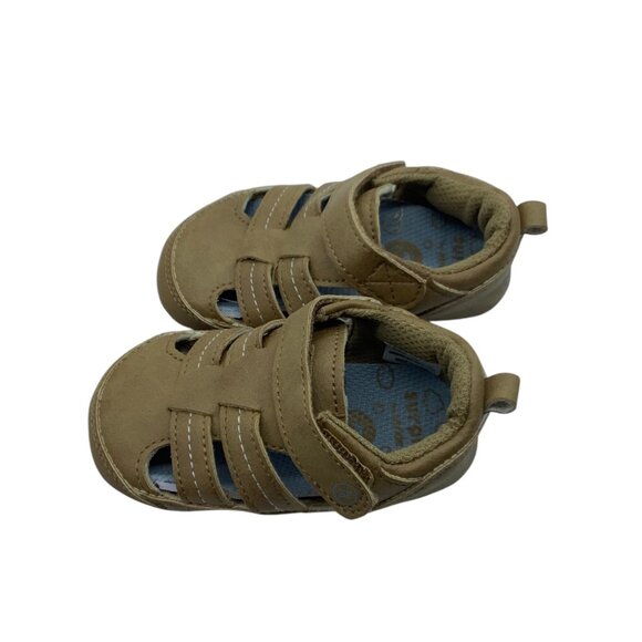 Surprize By Stride Rite Kellyn Baby Tan Sandals Adjustable Straps Size 6-12M - Picture 3 of 7